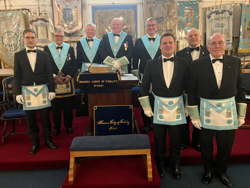 The WM and officers of Wessex lodge of Fidelity